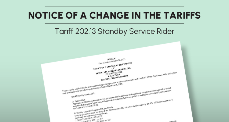 Notice in Change of Tariff graphic